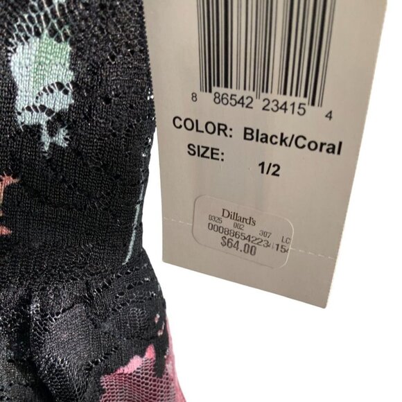 B. DARLIN GIRLS JUNIOR SLEEVELESS DROP WAIST LINED BLACK FLORAL DRESS NWT 1/2 - Picture 3 of 7